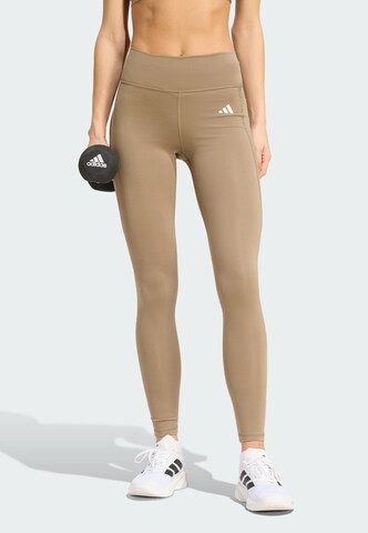 Skinny Pantaloni sportivi 'Opt Ess' di ADIDAS PERFORMANCE in beige: frontale