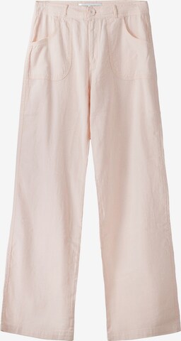 Loosefit Pantalon Bershka en rose : devant