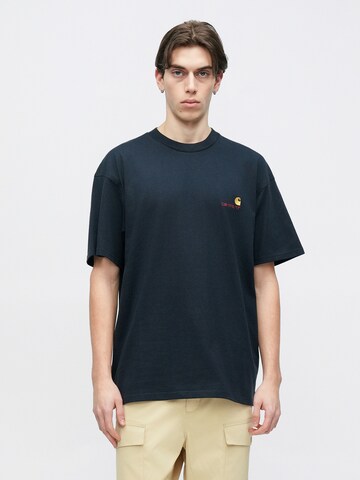 Carhartt WIP T-Shirt 'American Script' in Blau: Vorderseite