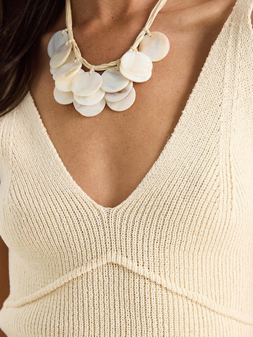 Bianco Lucci Gebreide top in Beige
