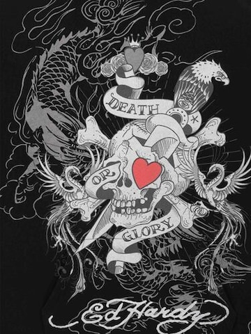 Ed HardySweater majica 'Death Or Glory Love' - crna boja
