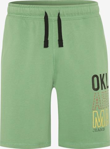 Oklahoma Jeans Regular Bermuda Shorts ' aus Baumwollmix ' in Grün: predná strana