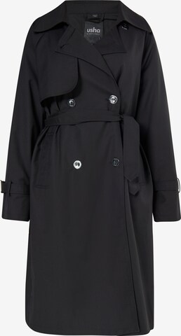 usha BLACK LABEL Between-Seasons Coat in Black: front