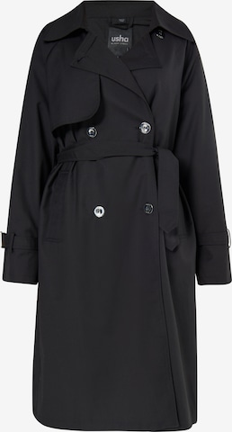 Manteau mi-saison usha BLACK LABEL en noir : devant