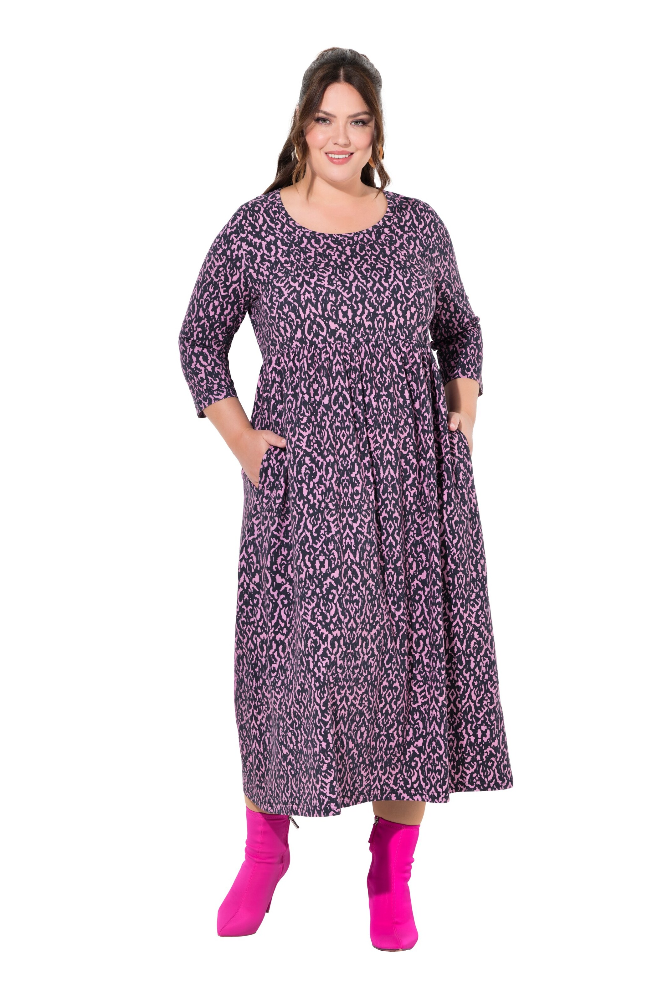 Ulla Popken Jurk in Roze: voorkant