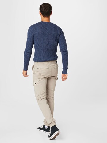 TOM TAILOR DENIM Slimfit Cargobroek in Grijs