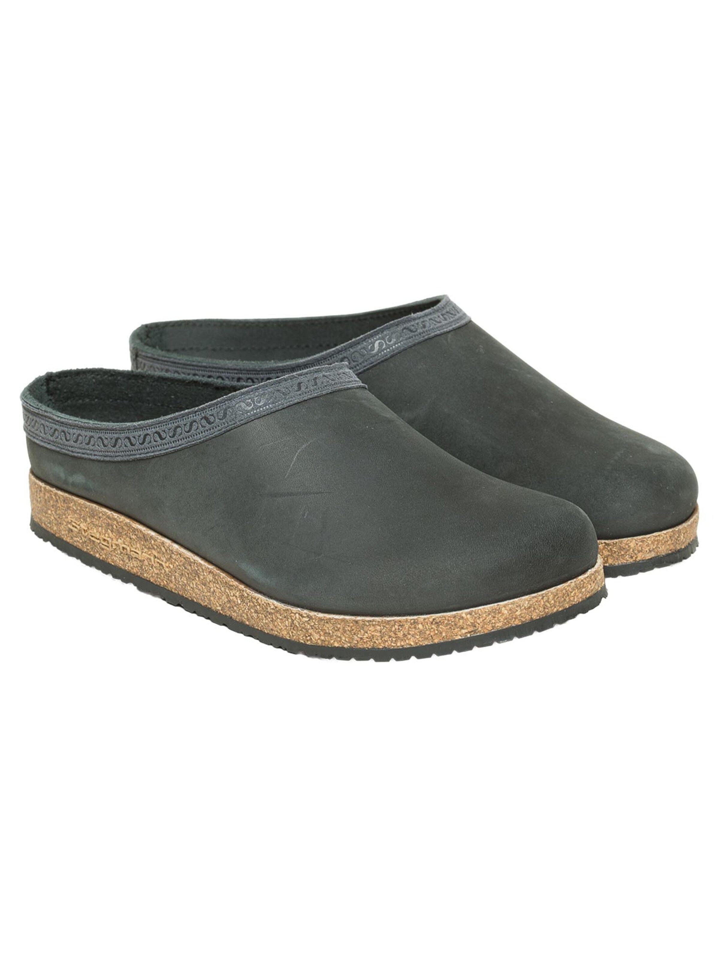 Stegmann Clogs 'Leather'‌‌‌‌‌‌‌‌‌‌ in Schwarz