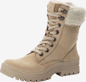 CAMEL ACTIVE Lace-Up Boots in Beige: front