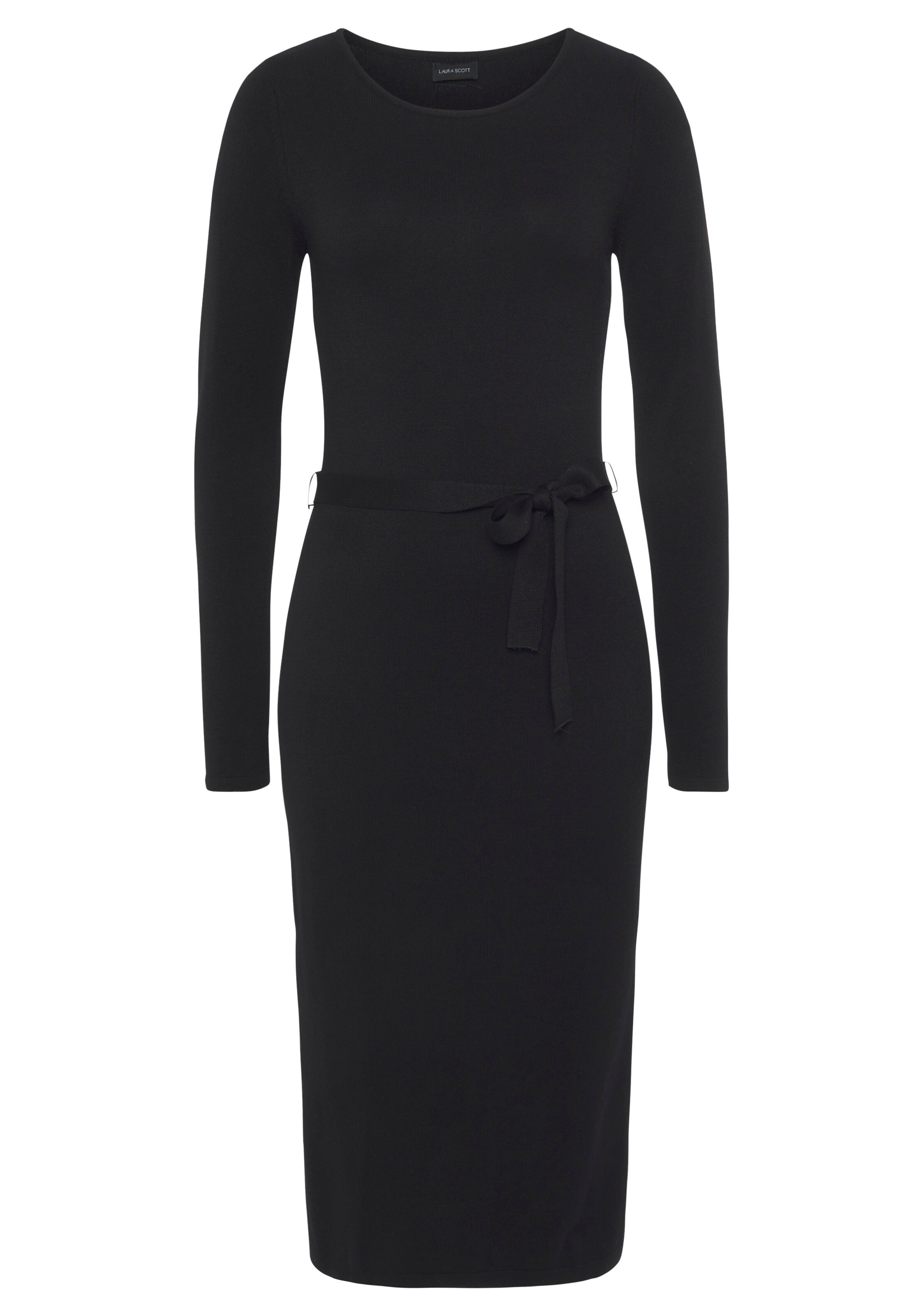 LAURA SCOTT Knitted dress in Black: front