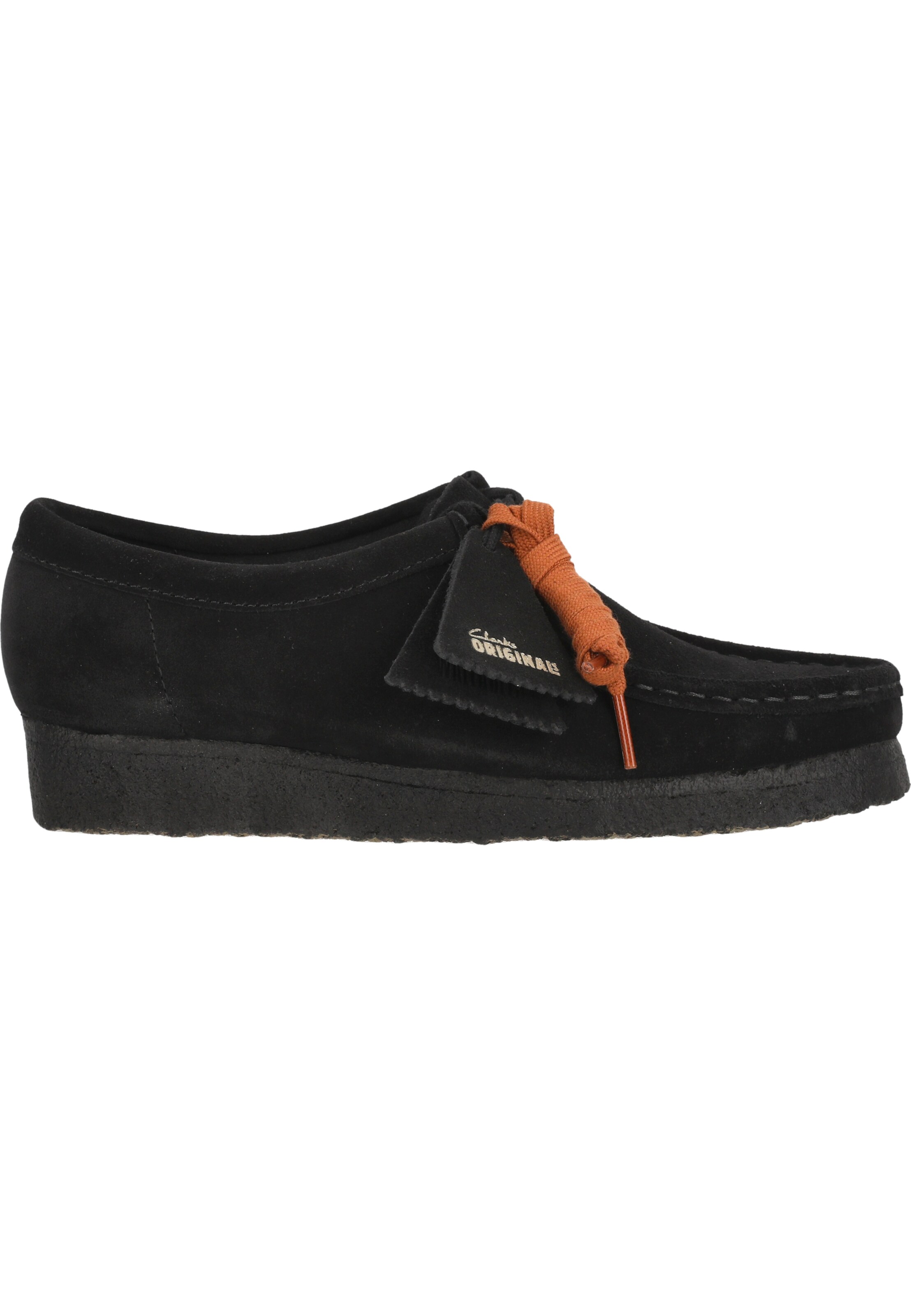 CLARKS Lace-up shoe 'Wallabee. Black Sde' in Black