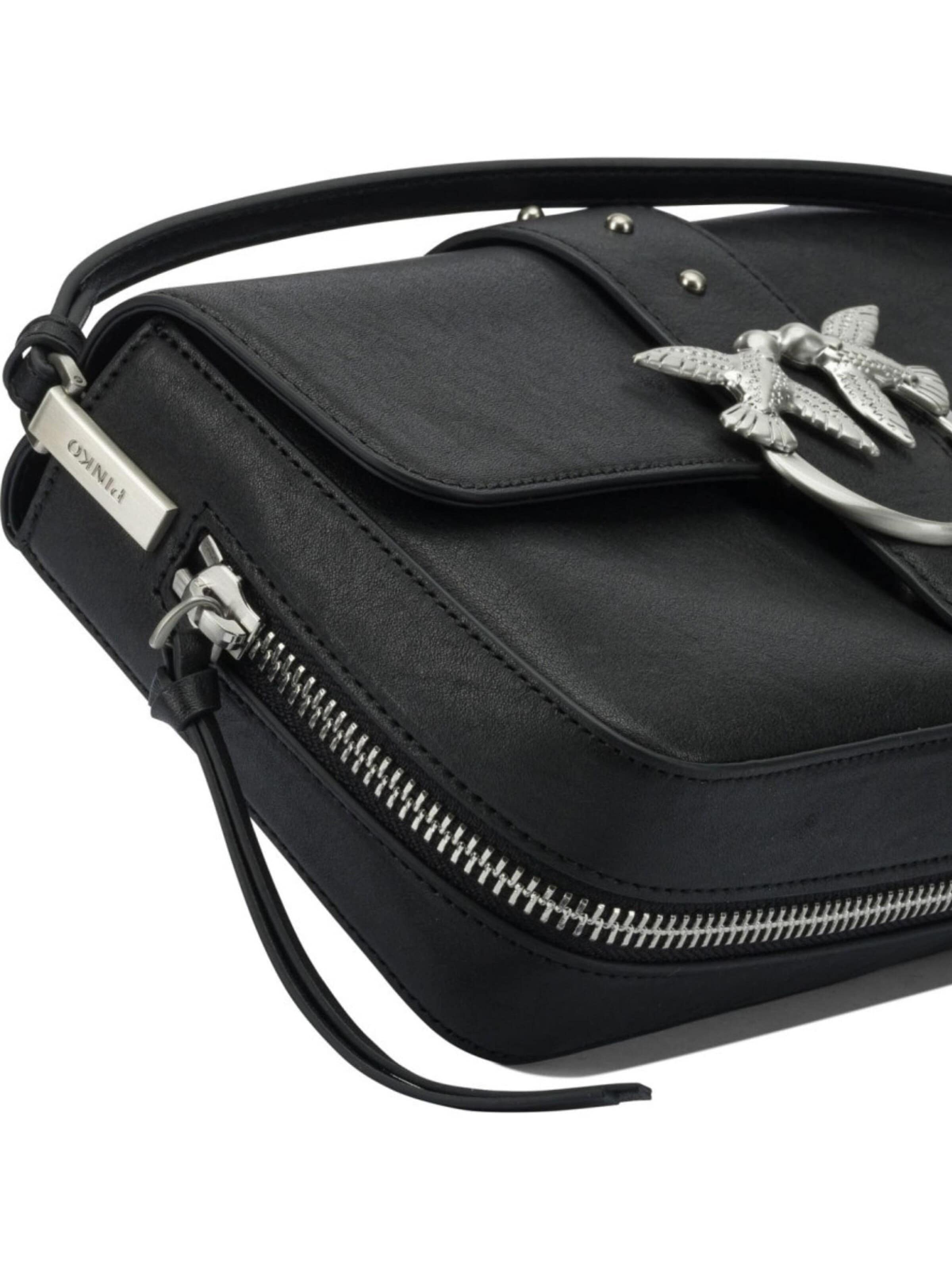 PINKORučna torbica 'Pinko Sacs à main Love One Slouchy Zip Classic V Noir' - crna boja