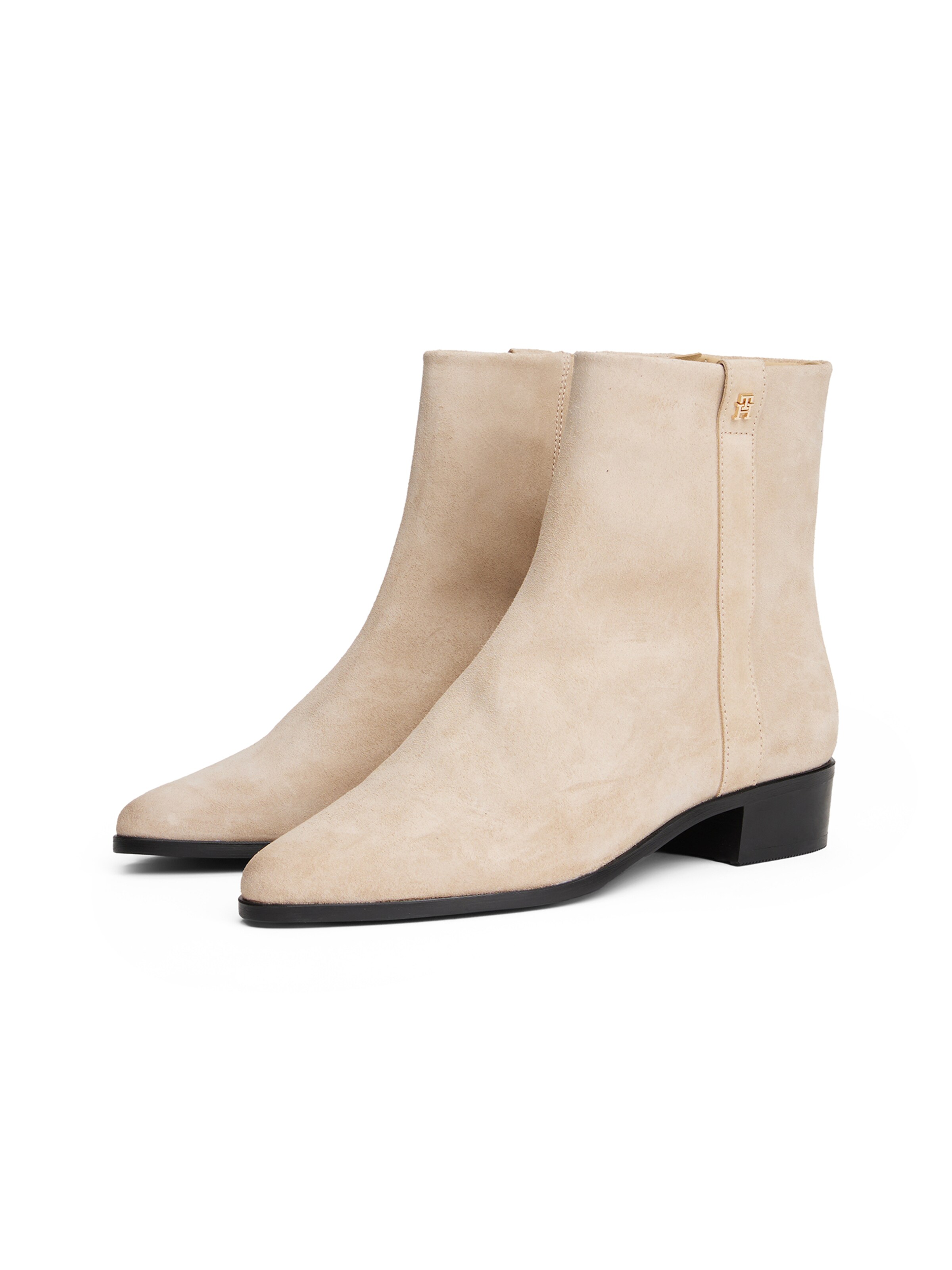 TOMMY HILFIGER Enkellaarsjes in Beige