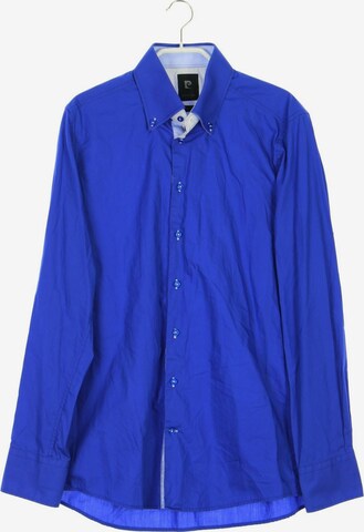 PIERRE CARDIN Button Up Shirt in M in Blue: front
