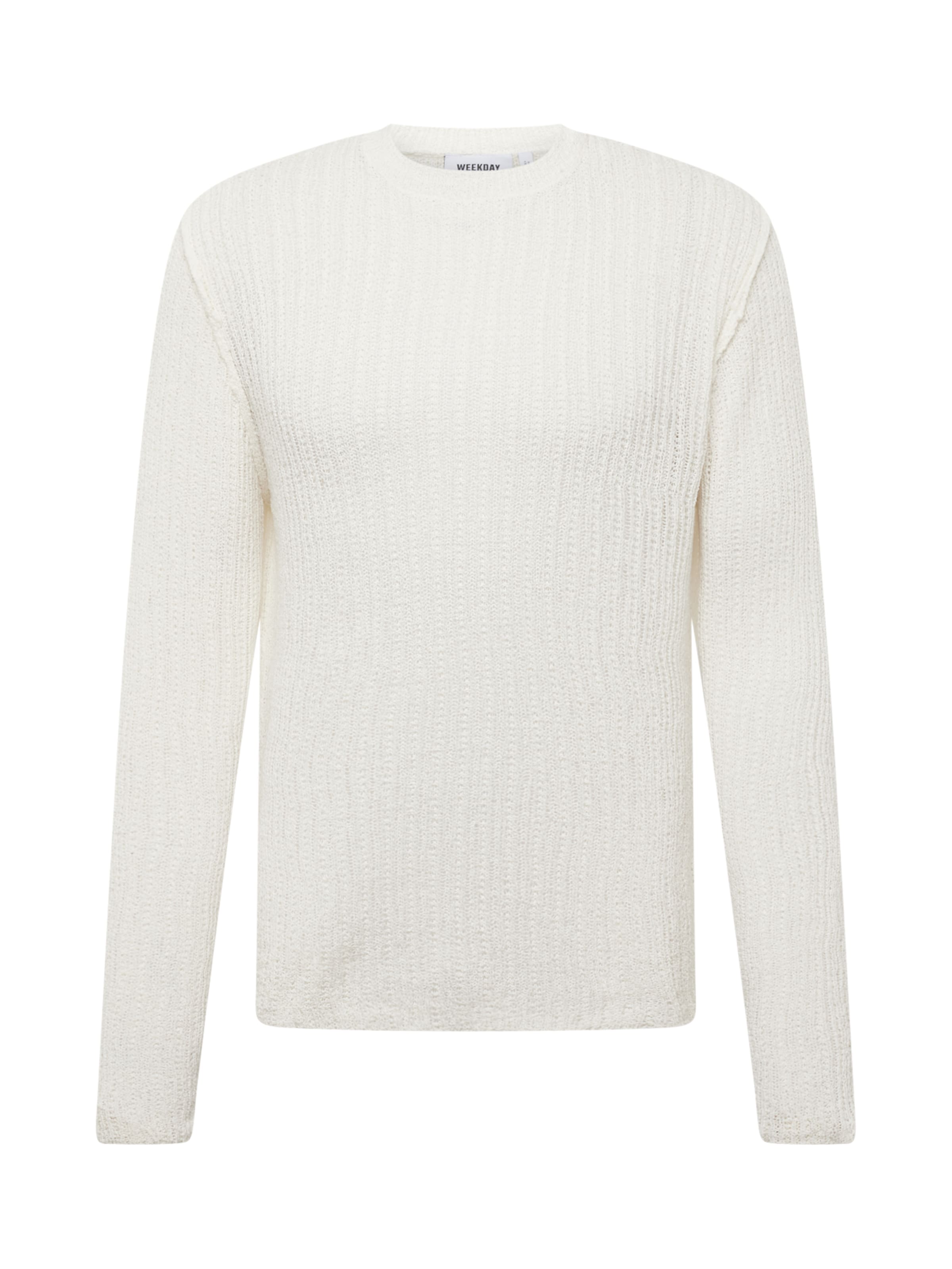 WEEKDAY Πουλόβερ 'Jordan' σε λευκό: μπροστά