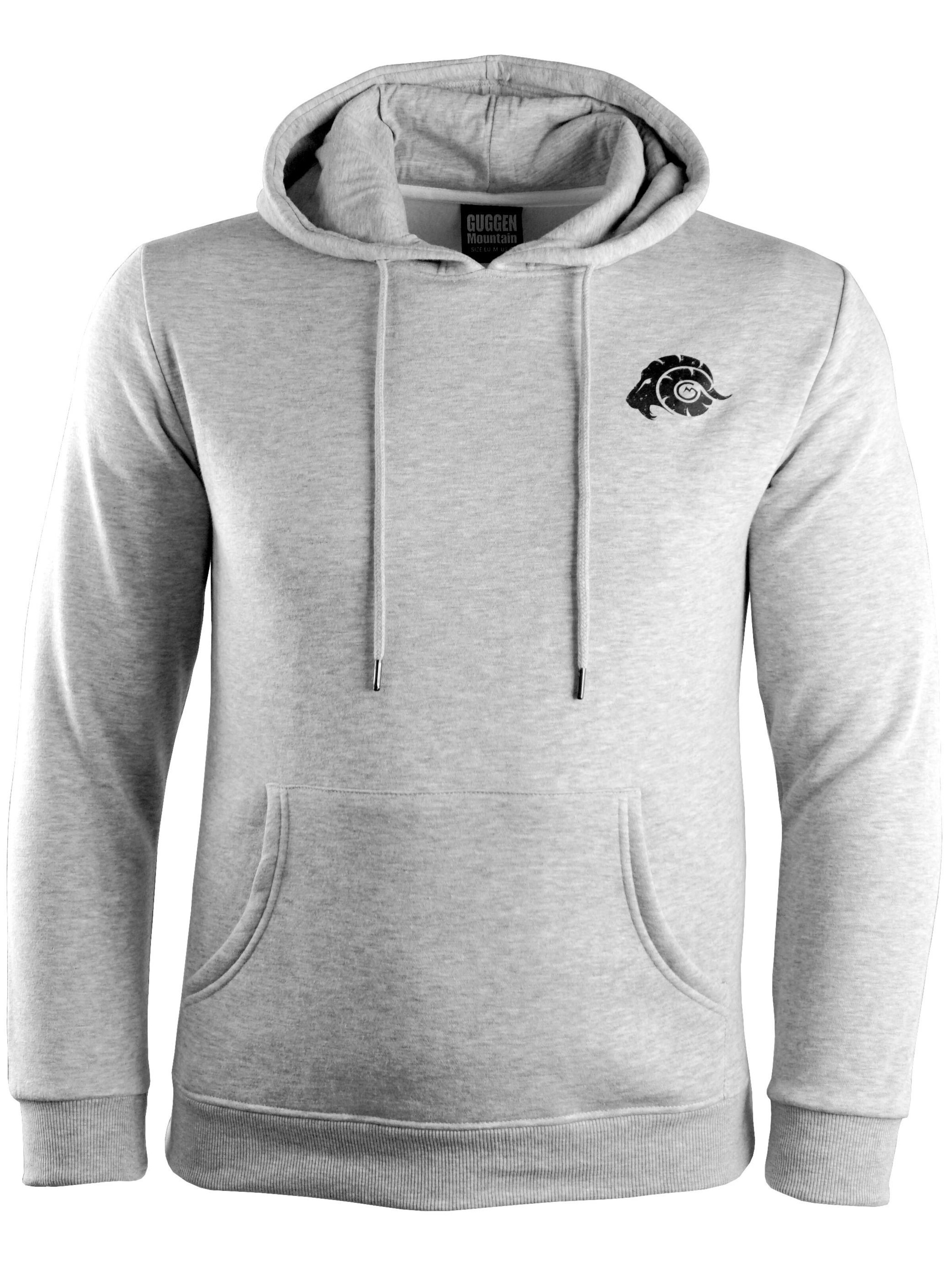 Guggen Mountain Sweatshirt 'Kapuzenpullover H02 Fleece Hoodie' in Grijs