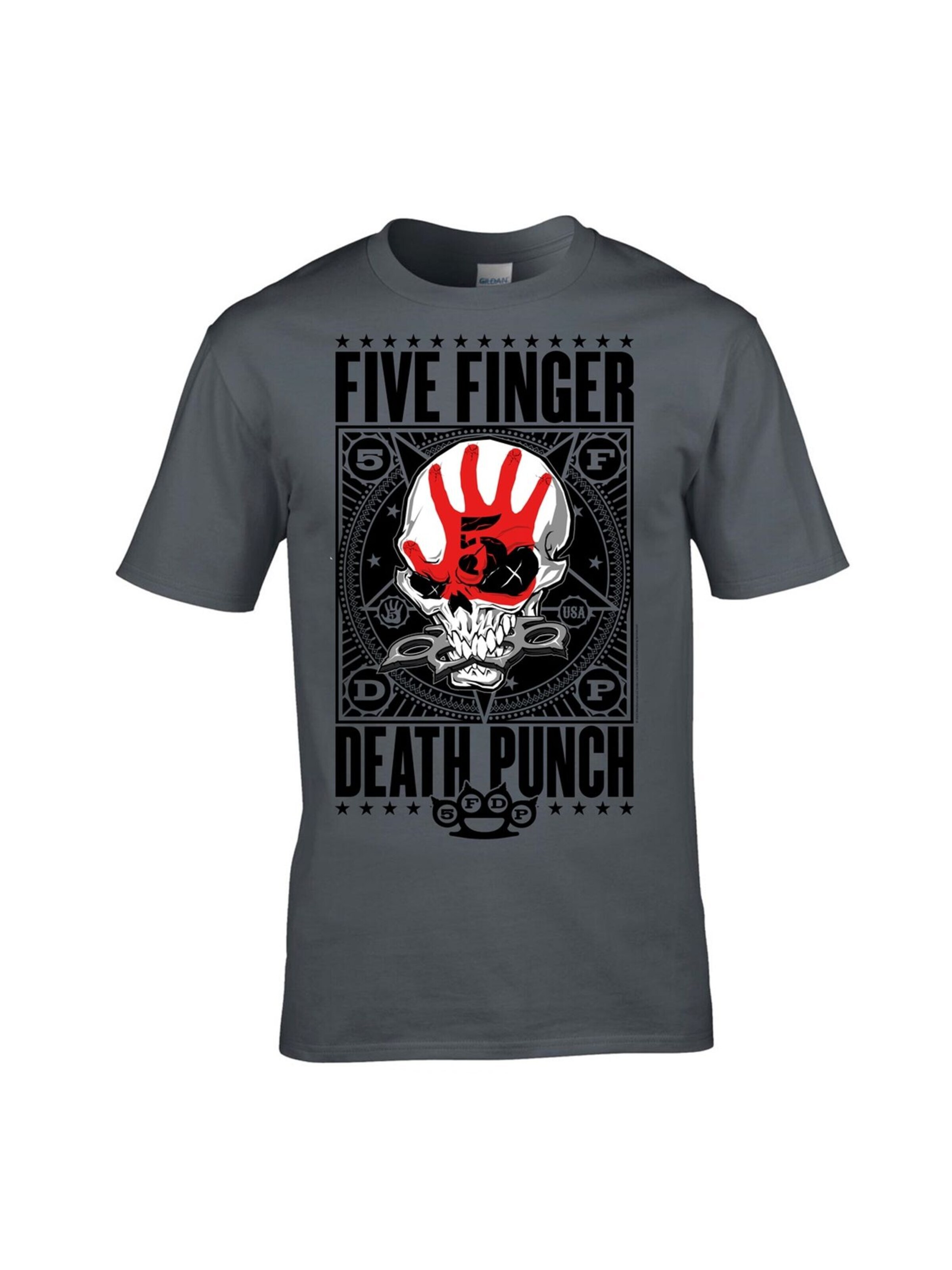 Rockshirts Shirt 'Five Finger Death Punch Obey  T-Shirt' in Grey: front