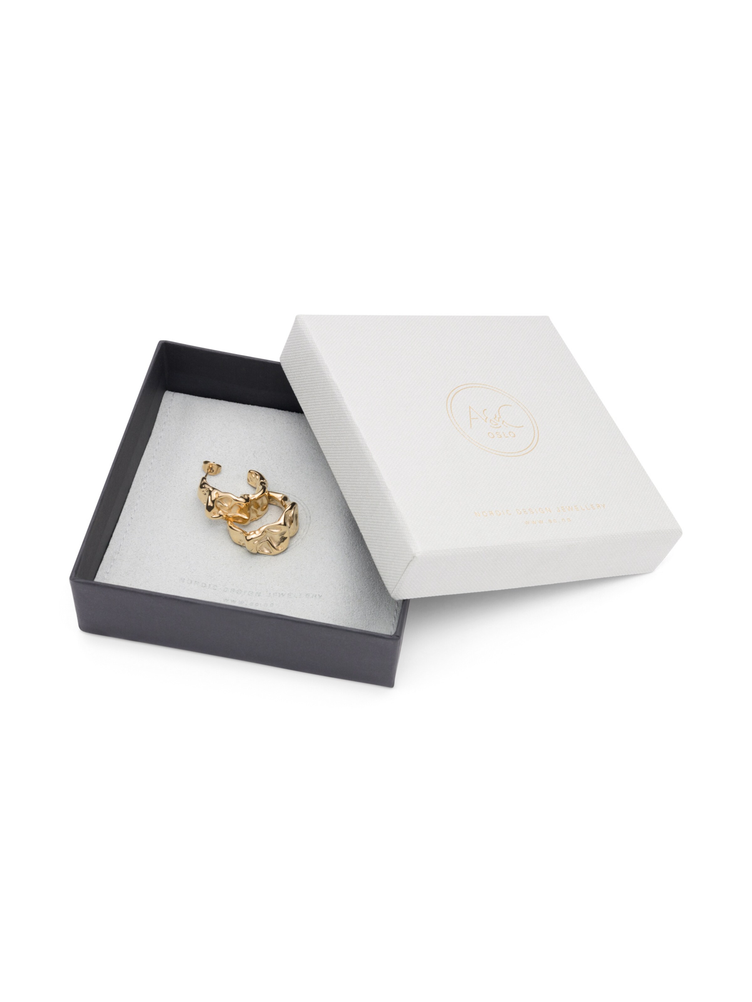 A&C Oslo – Nordic Design Jewellery Ohrringe 'Steel - Raw Coll' in Gold