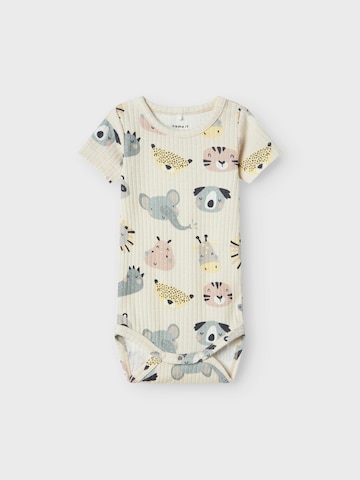 NAME IT Set: Body und Shorts 'NBNOSUMMER' in Beige