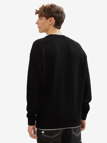 TOM TAILOR DENIM Sweatshirt in Black