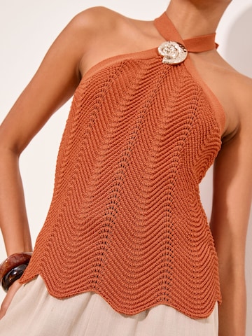 Lipsy - Top de punto en naranja