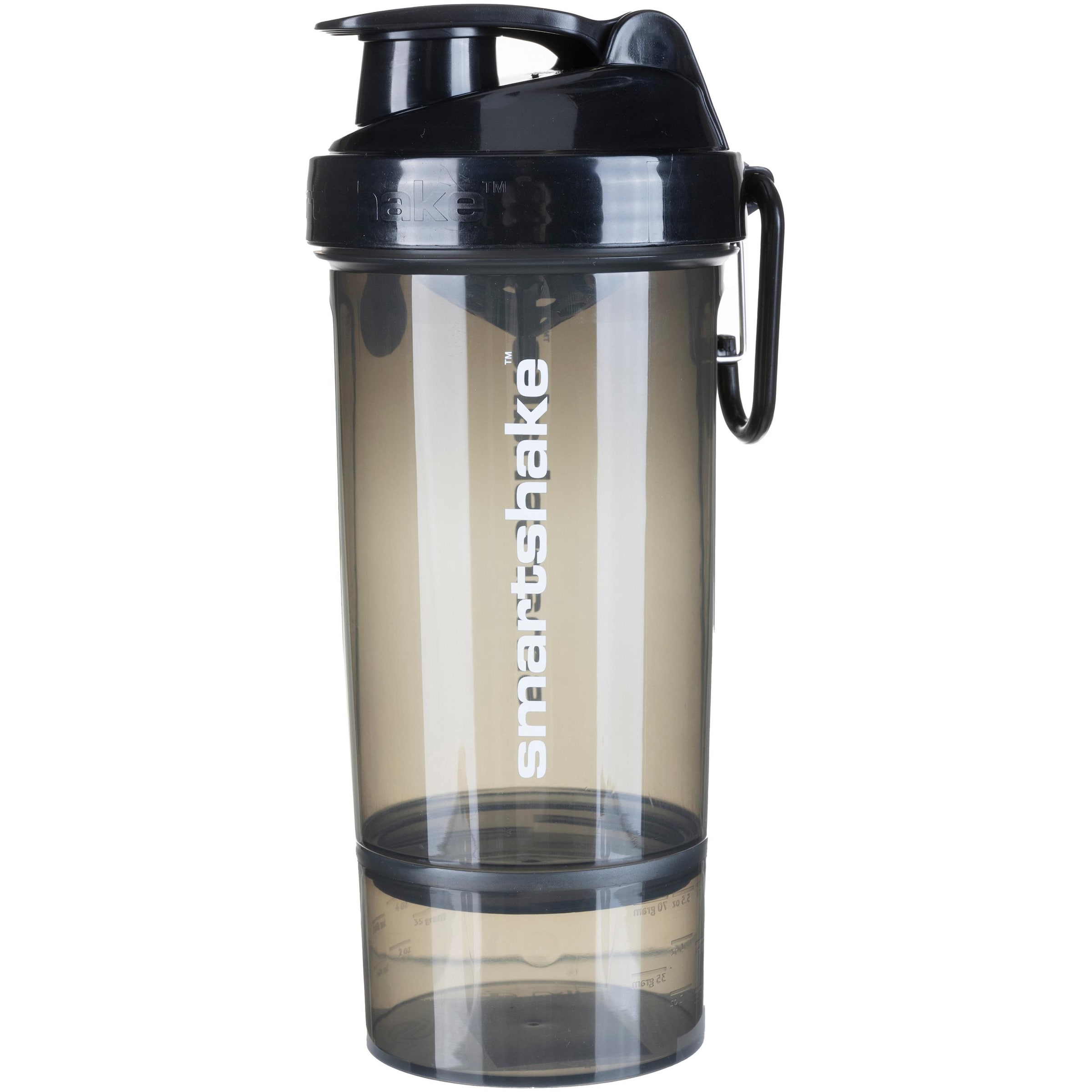 SmartShake Trinkflasche in Schwarz: Vorderseite