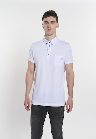 balta DENIM CULTURE Marškinėliai 'Hampus': priekis