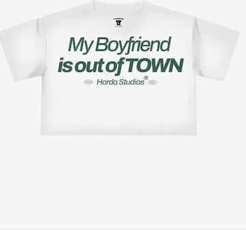 T-shirt 'T-shirt Cropped 100% Cotone 200 Gsm Out Town' Horda en blanc : devant
