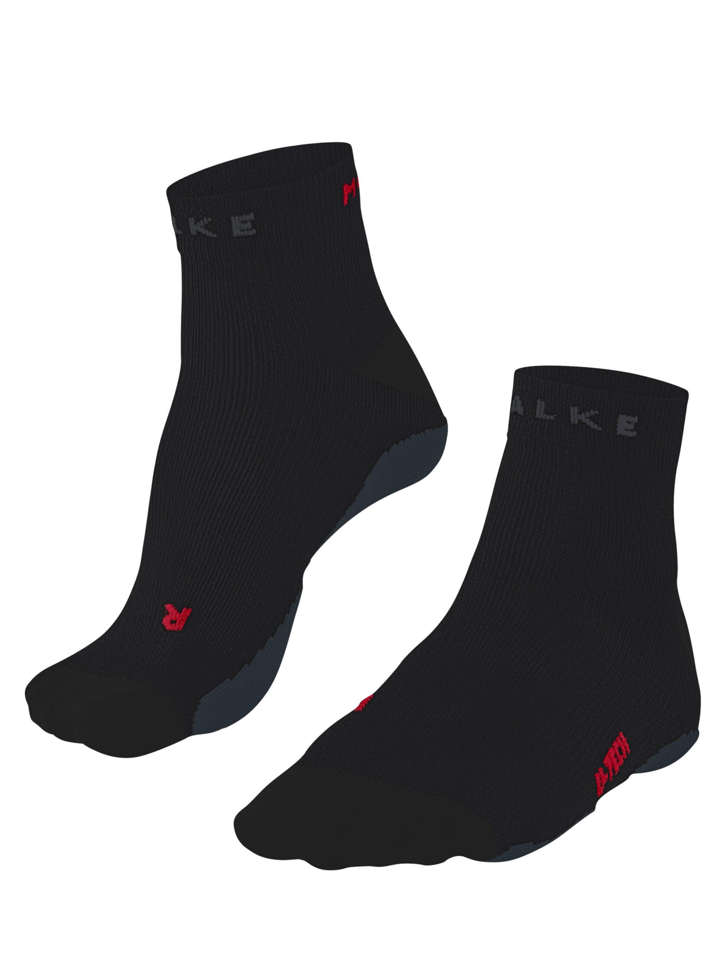 FALKE Athletic Socks 'RU True Motion Short' in Black: front