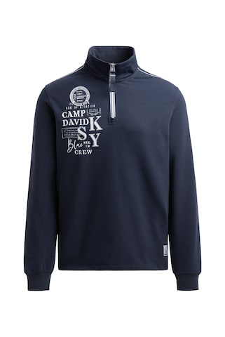 CAMP DAVID Troyer-Sweatshirt mit Zipper und Artworks in Blau: Vorderseite