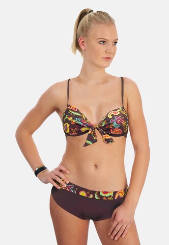 BECO the world of aquasports Push-up Bikini 'Boho Blossom' in Braun: Vorderseite