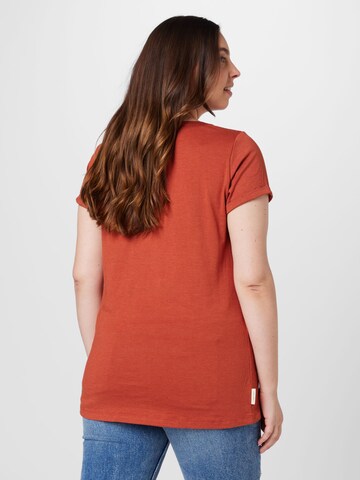 Ragwear Plus T-Shirt 'FLORAH' in Braun
