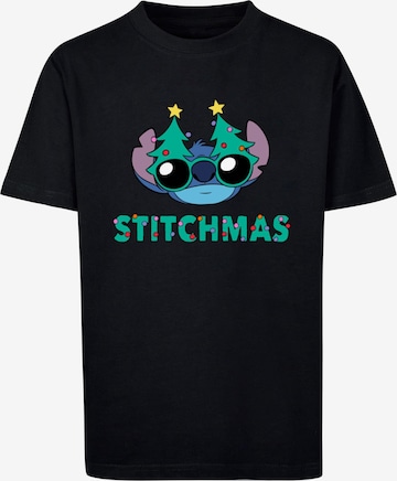 T-Shirt 'Lilo And Stitch - Stitchmas Glasses' ABSOLUTE CULT en noir : devant