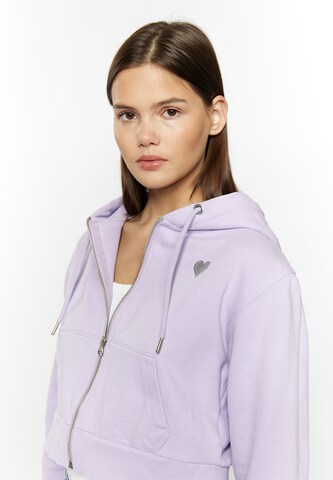 MYMO Zip-Up Hoodie 'Biany' in Purple