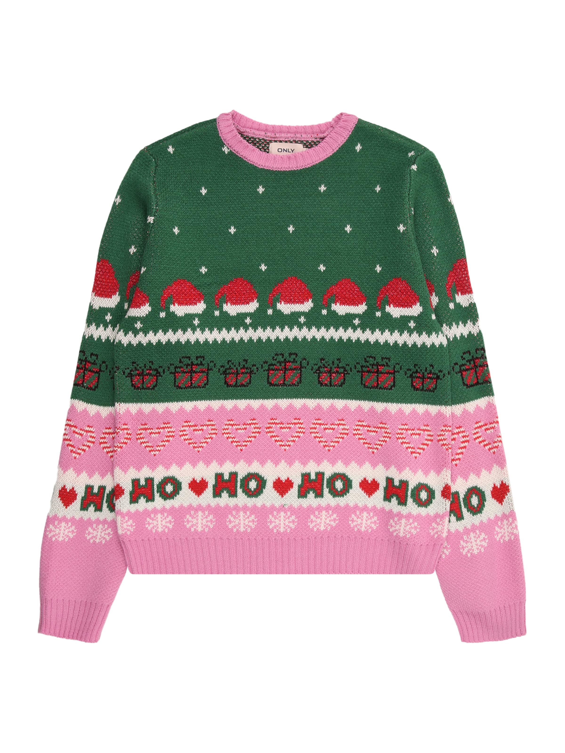 ONLY GIRLS Sweater 'KOGHOHO XMAS' in Pink: front