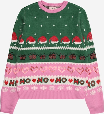 ONLY GIRLS Neulepaita 'KOGHOHO XMAS' värissä vaaleanpunainen: etupuoli