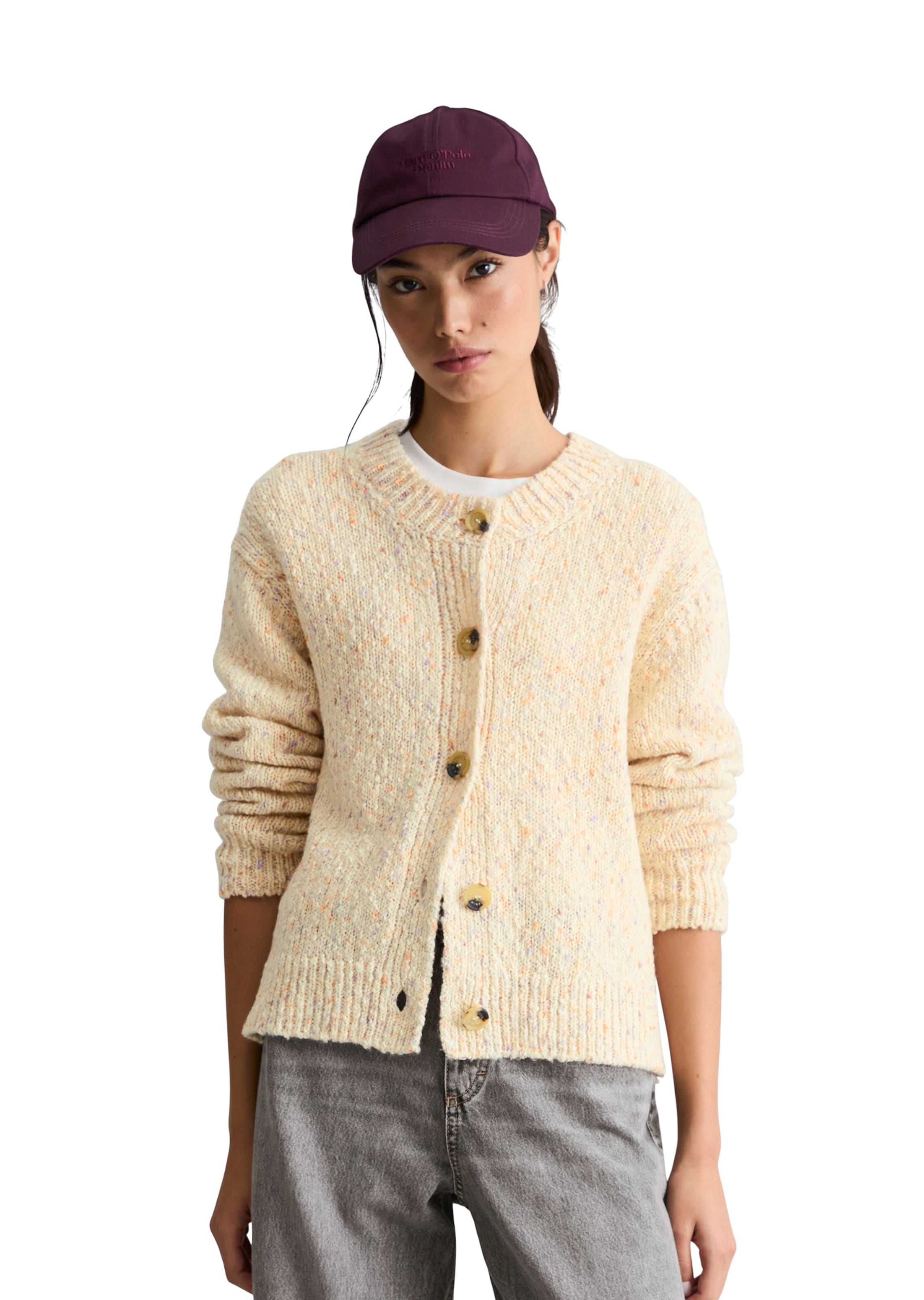 Marc O'Polo DENIM Knit cardigan in Beige: front