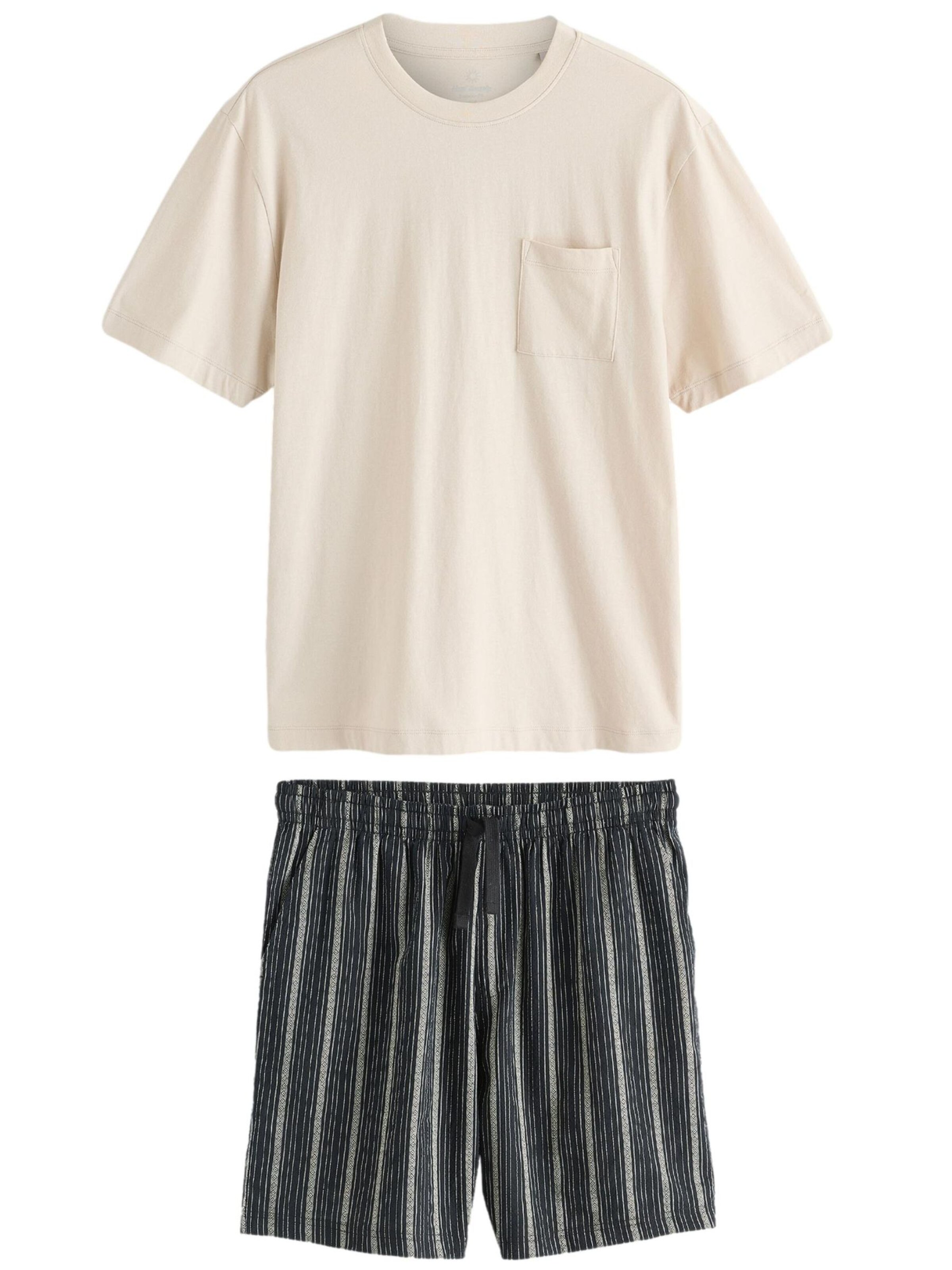 Next Rövid pizsama - bézs: elől