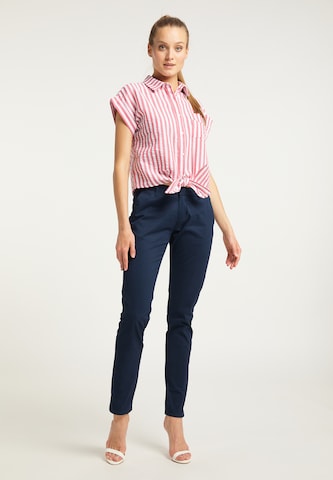 DreiMaster Maritim Slimfit Broek in Blauw