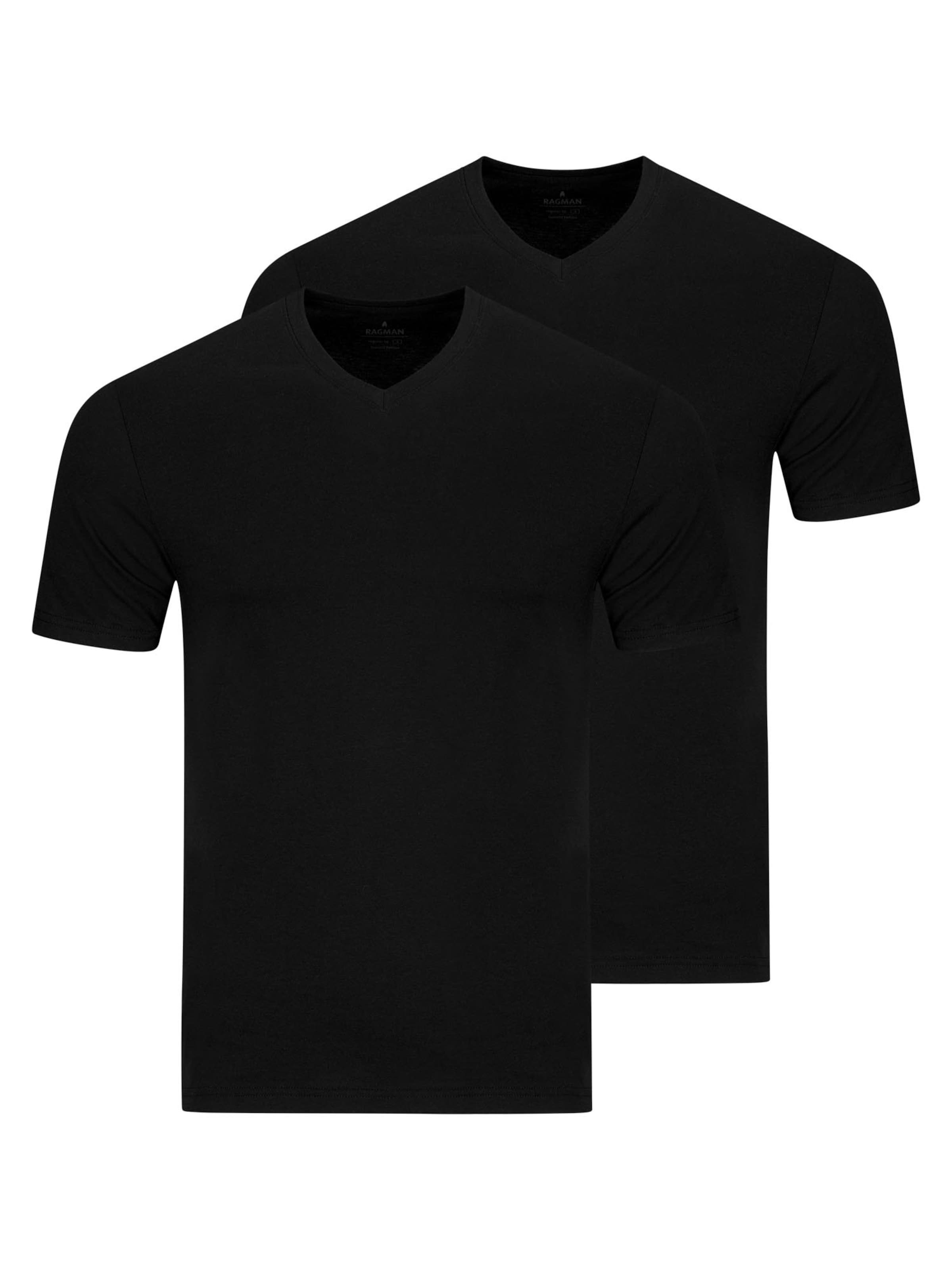 Ragman Unterhemd 'Basic' in Schwarz: Vorderseite