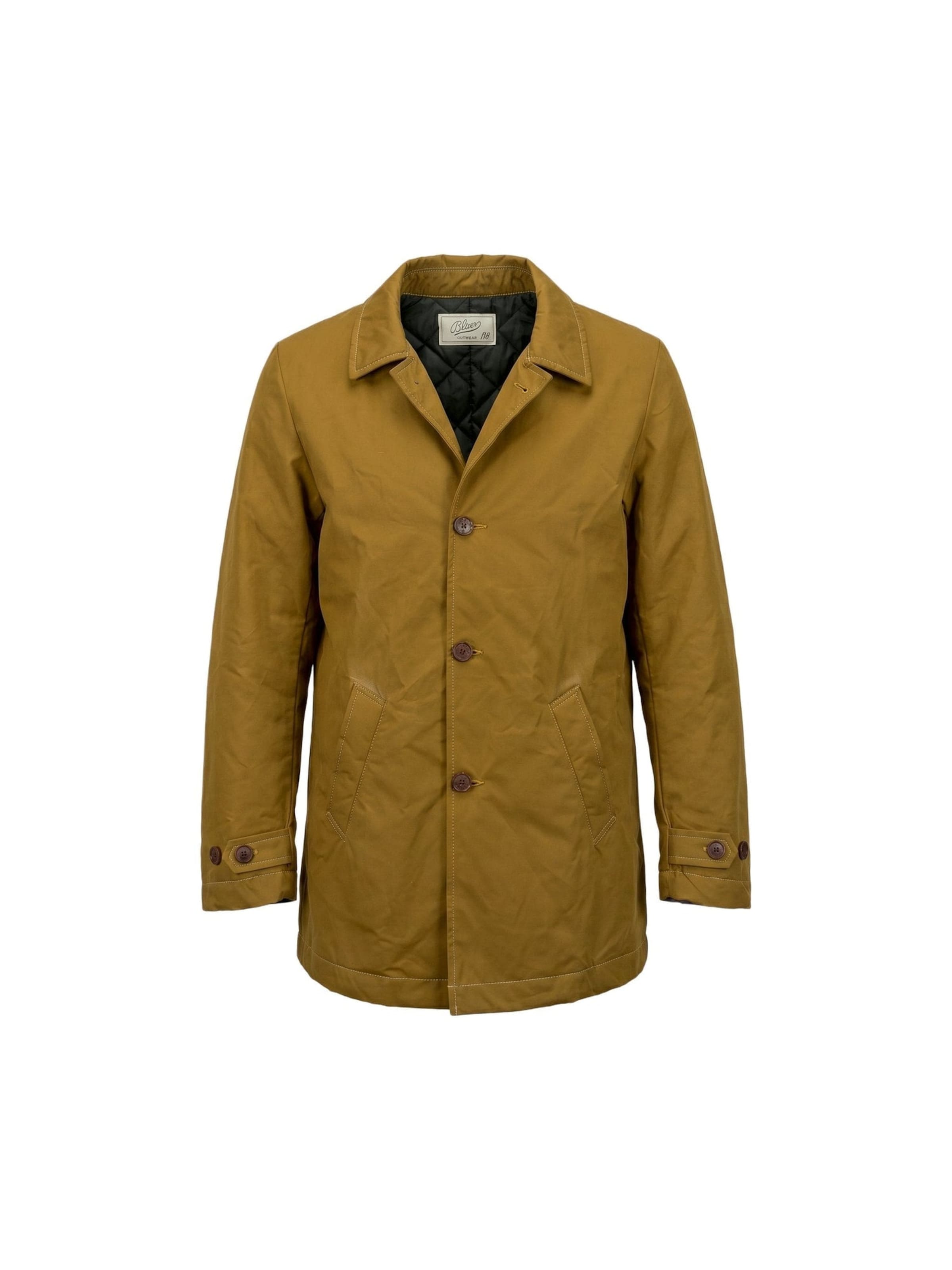 Bl'ker Vintage Between-Season Jacket 'WAXED HOLMES MILITARY COAT' in Green: front