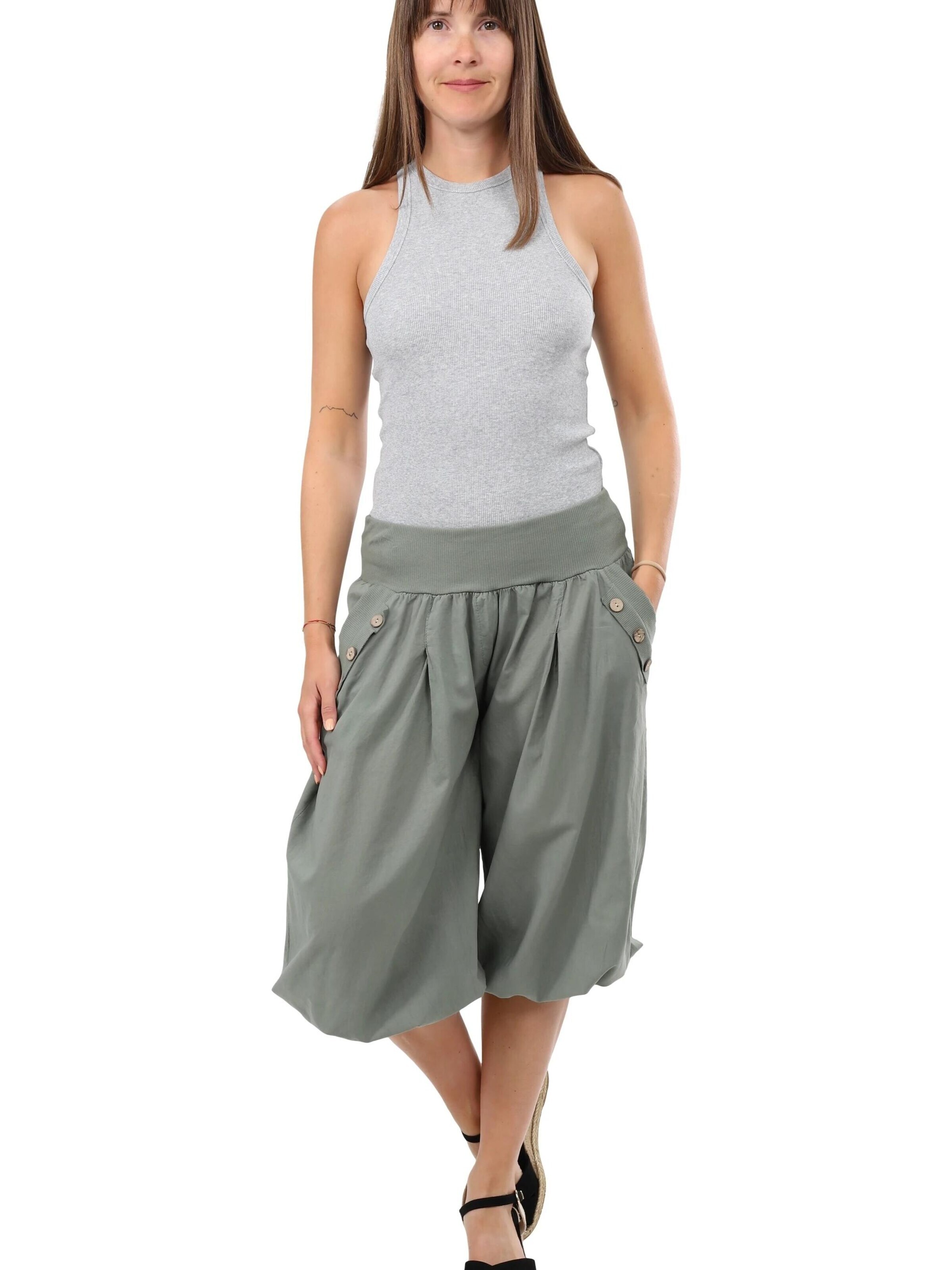 malito more than fashion Loose fit Harem Pants in Green