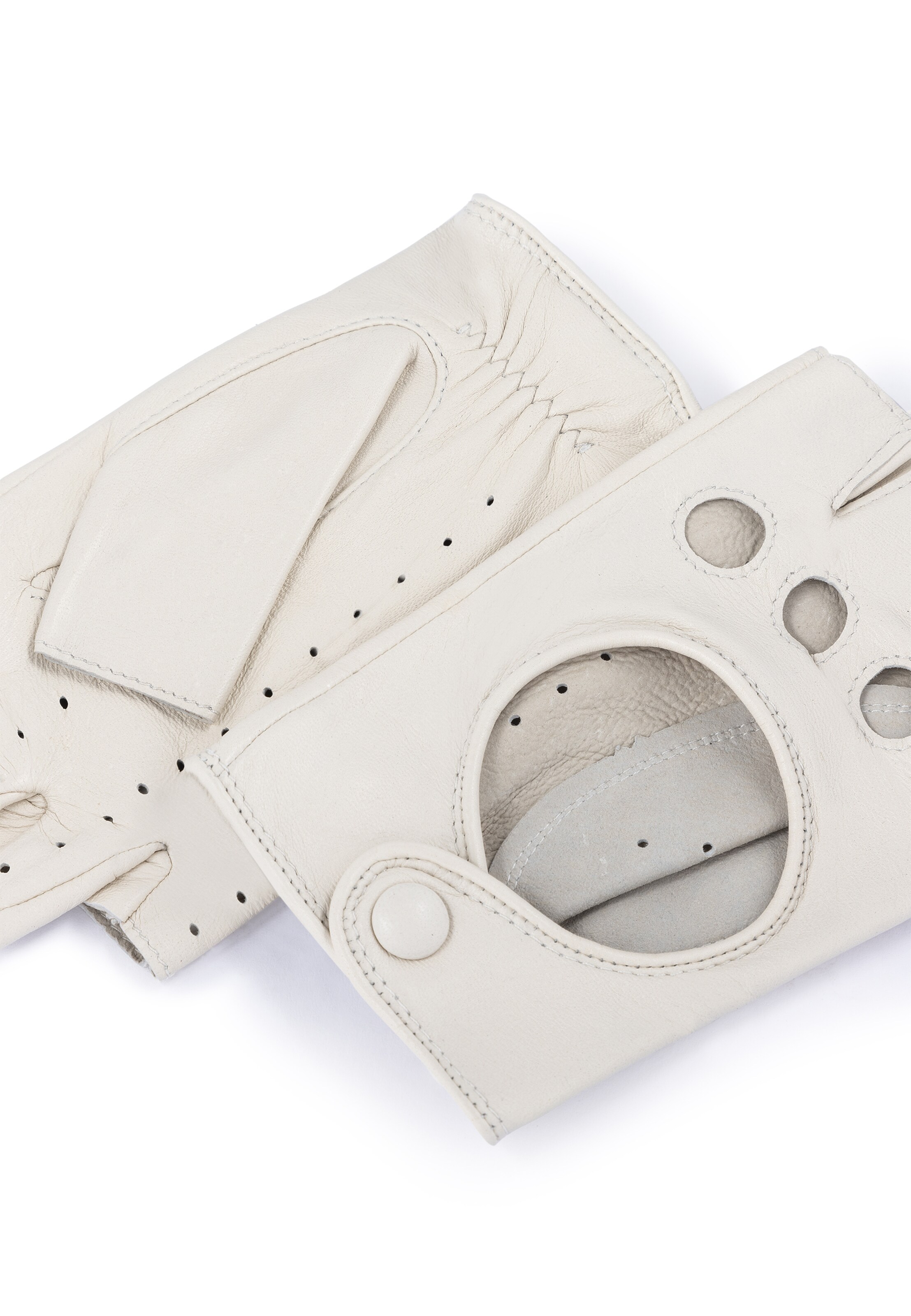 Roeckl Lederhandschuhe 'FLORENZ AUTOFAHRER' in Weiß