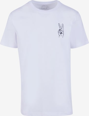 Mister Tee - Camiseta 'Peace Sign' en blanco: frente