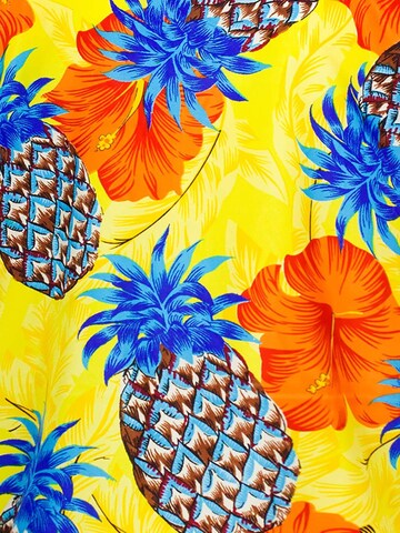 King Kameha Scarf 'Pineapple Hibiscus Shadow Line' in Yellow