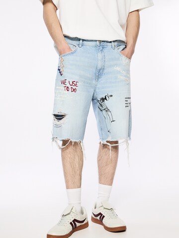 Pull&Bear Regular Jeans in Blauw: voorkant