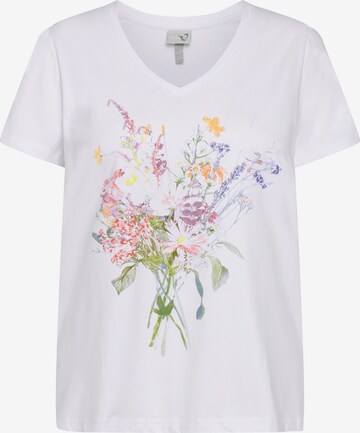 T-shirt Ulla Popken en blanc : devant