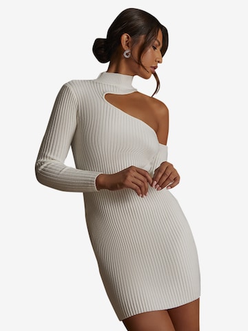 Chi Chi London Knit dress in White: front