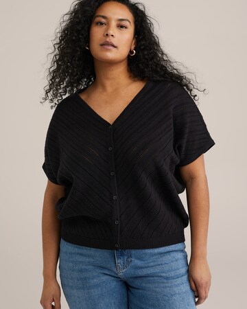 WE Fashion Knit cardigan in Black: front