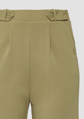 QS Wide leg Pleat-front trousers in Green