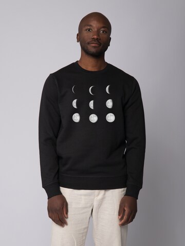 Felpa ' Moonphases ' di Watapparel in nero: frontale